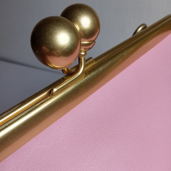 COACH Pink Large Kisslock Frame Bag CBR51 Rose Glovetanned Leather NWT - Picture 4 of 5